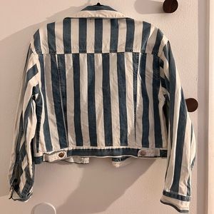 White and blue stripe denim Jacket